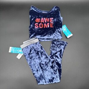 365 Kids Garanimals Girls Blue‎ Velvet #Awesome Top and Leggings Set NEW